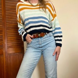 Multi-Colored Striped Sweater